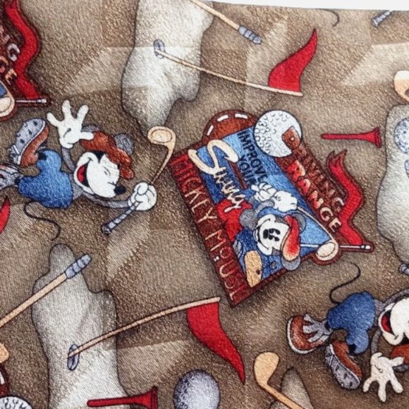 Vintage Disney Silk Neck Ties Lot of 3 Golf Theme 100% Silk Authentic - Picture 5 of 6